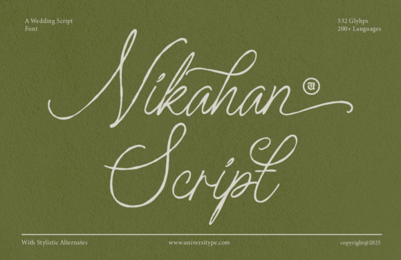 UT Nikahan Script: A Romantic Calligraphy Font for Wedding Design